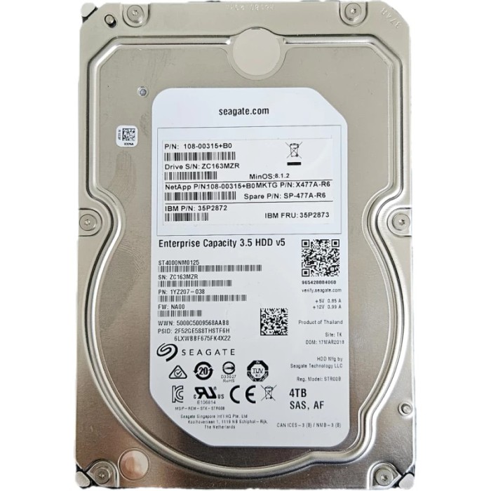 Hard disk server 4TB SAS 12G 7.2k 3.5&quot; 128MB Seagate Enterprise ST4000NM0125
