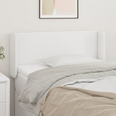 vidaXL Tăblie de pat cu aripioare alb 83x16x78/88 cm piele ecologică
