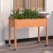 vidaXL Jardinieră cu roți&amp;căptușeală maro 118x59x76 cm lemn masiv brad 3157827