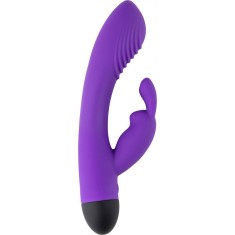 Vibrator Iepuras V6, 7 Moduri Vibratii, 4 Viteze, Silicon, USB, Mov, 19 cm