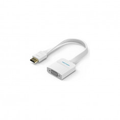 Convertor HDMI la VGA cu audio de 3.5mm și sursă de alimentare USB-Culoare Alb