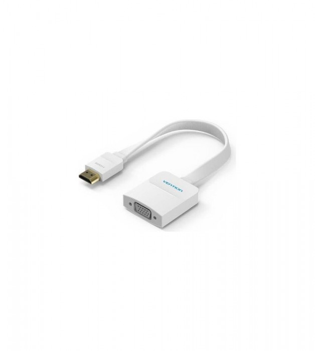 Convertor HDMI la VGA cu audio de 3.5mm și sursă de alimentare USB-Culoare Alb