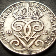 Moneda istorica 2 ORE - SUEDIA, anul 1942 * cod 4371