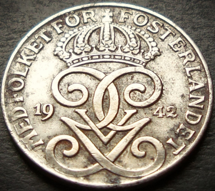 Moneda istorica 2 ORE - SUEDIA, anul 1942 * cod 4371