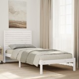 vidaXL Cadru pat foarte lung fără saltea, alb, 90x210 cm lemn masiv