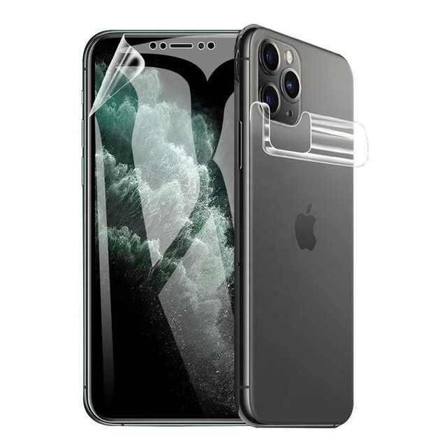 Set folie protectie, silicon hidrogel, pentru Apple iPhone 15 Plus, ecran si spate, regenerabila