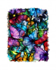 Sticker decorativ, Fluturi, Multicolor, 70 cm, 9264ST foto
