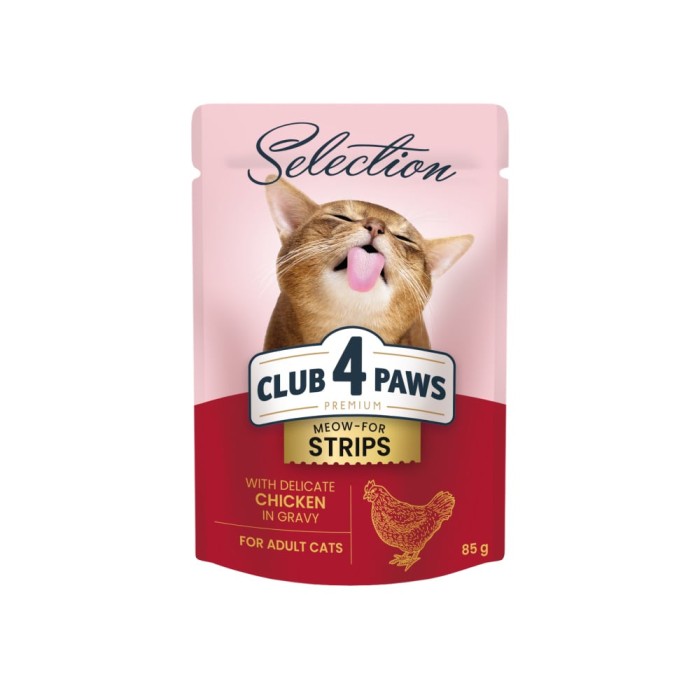 Club 4 Paws Premium Selection Hrana umeda pentru pisici - Stripsuri de pui in sos, 12x85g