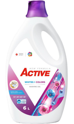 Detergent lichid pentru rufe albe+colorate Active, 6 litri, 120 spalari foto