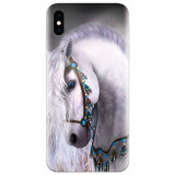 Husa silicon pentru Apple Iphone XS Max, White Horse