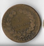 Moneda 5 centimes 1880 A - Franta, Europa, Cupru (arama)