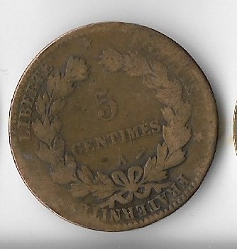 Moneda 5 centimes 1880 A - Franta foto