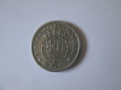 Rara! India Portugheza(Goa) 60 Centavos 1958 aUNC foto