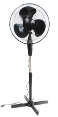 Ventilator cu Picior Reglabil, Putere 45W, Diametru 43cm, 3 Trepte Viteza, Oscilatie, Culoare Negru foto