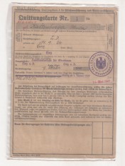 Asigurare de invaliditate , chitanta . Austria - Linz anul 1939