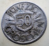 7.232 AUSTRIA 50 GROSCHEN 1947, Europa, Aluminiu