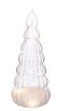 Cumpara ieftin Brad sticla transparenta cu leduri Sliver 11x26 cm
