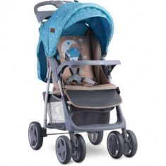 Carucior Sport Foxy cu Husa de Picioare Blue &amp;amp; Beige Moon Bear foto