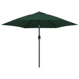 Umbrelă de soare cu st&acirc;lp din oțel 3 m, Verde 40769