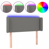 Cumpara ieftin Tablie de pat cu LED, gri inchis, 93x16x78/88 cm, textil
