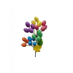 Ramura decorativa cu oua colorate si cu sclipici pentru Paste 36 cm
