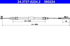 ATE 24.3727-0224.2 Cablu, frana de parcare