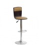 Scaun de bar HM H7, Placaj curbat, Piele ecologica, Inaltime ajustabila, Rotativ, 90 kg, Wenge