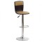 Scaun de bar HM H7, Placaj curbat, Piele ecologica, Inaltime ajustabila, Rotativ, 90 kg, Wenge
