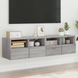 vidaXL Comode TV de perete, 2 buc., gri sonoma, 60x30x30 cm, lemn