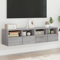 vidaXL Comode TV de perete, 2 buc., gri sonoma, 60x30x30 cm, lemn 836865