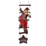 Figurina decorativa pentru geam Mos Craciun pe sfoara, 60 cm, General