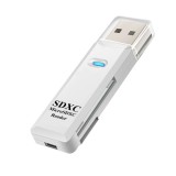 Cumpara ieftin Cititor de carduri 2in1 pentru SDXC si microSDXC, indicator LED, viteza transfer 2.0 - Alb, Dactylion