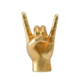 Sculptura, amuzanta, You Rock, din rasina, auriu, 350 g, designul sau este un simbol al pasiunii pentru muzica si al atitudinii nonconformiste