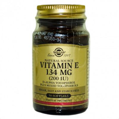 VITAMIN E 200IU 134mg softgels 50cps SOLGAR foto