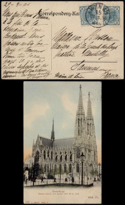 Austria 1906 Old postcard postal stationery Vienna to Saumur France DB.147 foto