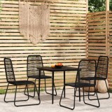vidaXL Set de mobilier pentru grădină, 5 piese, negru 3099096
