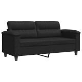 Cumpara ieftin Canapea cu 2 locuri, negru, 140 cm, tesatura microfibra