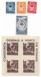 Romania (285bis) - Confederatia Generala a Muncii, 1947 - serie + bloc neoblit.