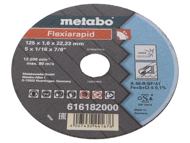 Disc de tăiere 125mm 22,23mm 1,6mm