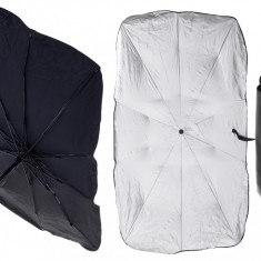 Parasolar Auto tip umbrela pentru parbriz, dimensiune 78 x 130 cm, culoare neagra AVX-KX5286