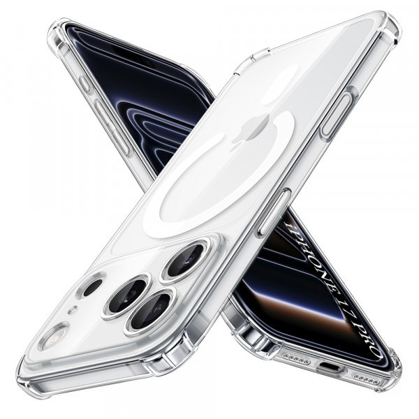 Husa MagSafe pentru Apple iPhone 17 Pro, Techsuit, Shockproof, Transparenta