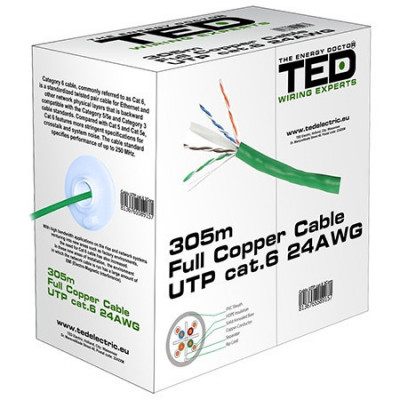 CABLU UTP CAT 6 CUPRU 0.5MM 305M TED ELECTRIC foto