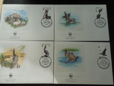 British Virgin Islands-Fauna,pasari-set complet FDC foto