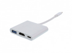 Adaptor USB-C 3.1 - HDMI, USB3.0, USB-C PD; Cod EAN: 5948636034615 foto