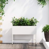 VidaXL Ghiveci ridicat pentru grădină Alb 60 x 26 x 45 cm Oțel