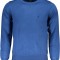 Pulover barbati cu logo si croiala Slim fit albastru, 4XL