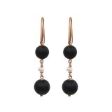 Cumpara ieftin Cercei Timeless din agat negru satinat și perle