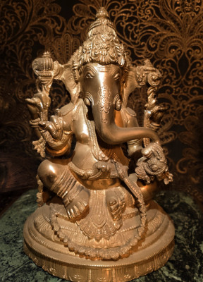 Sculptura din bronz masiv de dimensiuni impresionante Ganesha foto