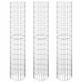 Cumpara ieftin Strat inaltat gabion 3 buc. &Oslash;30x150 cm otel galvanizat circular