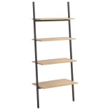 Cumpara ieftin Raft inclinat cu 4 niveluri maro deschis / negru 64x34x150,5 cm